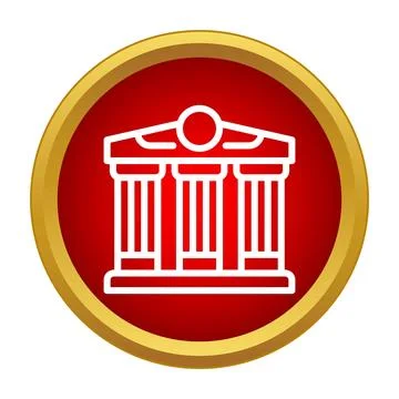 Classical building icon representing law justice or education Stock Illustration