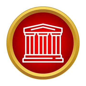 Classical building icon representing law and finance Ilustración de archivo
