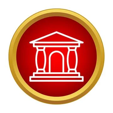 Classical building icon representing law and education Ilustración de archivo