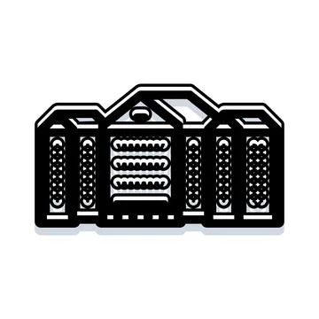 Classical building institution block icon drawing style Ilustración de archivo