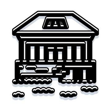 Classical building representing justice, law and government Stock Illustration