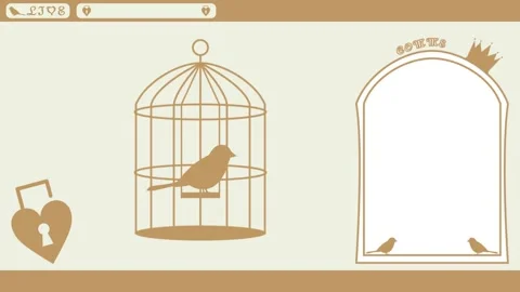 Classical cage Looping streaming background. 1080p (1) Stock Footage 258881055