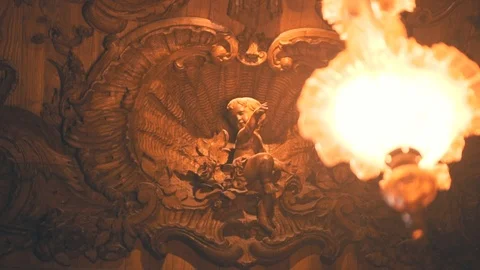 A Classical carved wood ceiling. Video stock 126652323