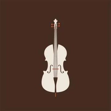Classical cello icon. Isolated Vector String ill. Stock Illustration