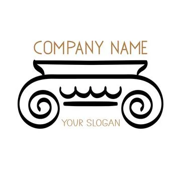 Classical column architecture element. Hand drawn column shape 库存插图