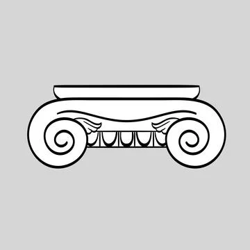 Classical column architecture element. Hand drawn column shape 库存插图