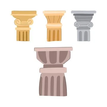 Classical column elements illustrating architectural historical styles Stockillustratie
