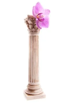 Classical column with flower 写真素材