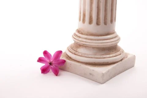 Classical column with flower 写真素材