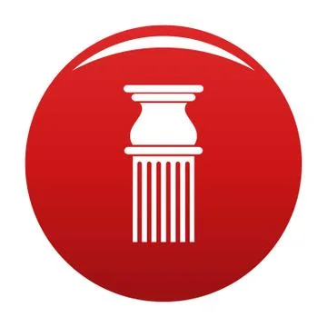 Classical column icon red Stock Illustration