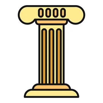Classical column icon representing architecture, law, and history Stock Illustration
