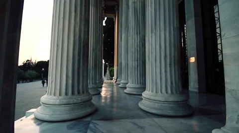 Classical columns in athens dolly camera 스톡 동영상 63511209