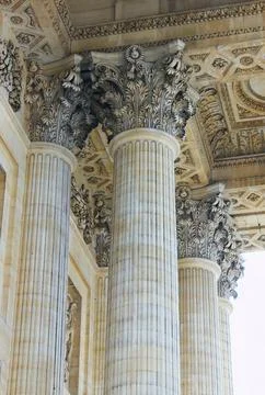 Classical columns on the Pantheon, Paris Stock Photos