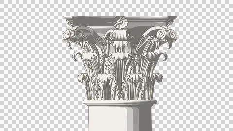 Classical corinthian column capital, modern toon architectural illustration Stock-Illustration