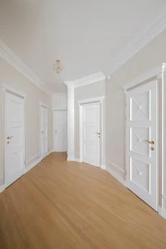 Classical corridor white doors interior Photos
