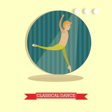 Classical dance concept vector illustration in flat style Stock Illustration