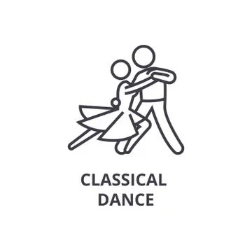 Classical dance thin line icon, sign, symbol, illustation, linear concept Stock Illustration