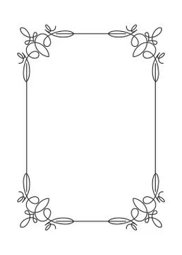 Classical decorative simple calligraphic frame in mono line style Stock Illustration