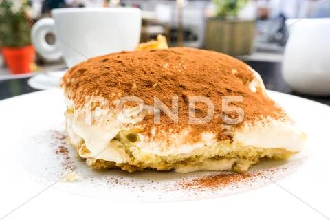 Classical Dessert homemade Tiramisu Cake Stock Photos