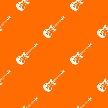Classical electric guitar pattern seamless Stock Illustration