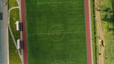 Classical empty old stadium from birds eye view. Aerial footage. 4k Stock Footage 89012908