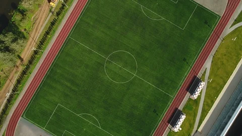 Classical empty old stadium from birds eye view. Aerial footage. 4k Stock-Footage 89013244