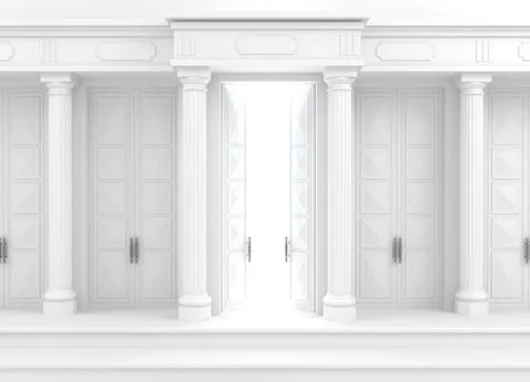 Classical facade with columns Stock Illustration