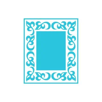 Classical floral frame. From blue icon set. Stock Illustration