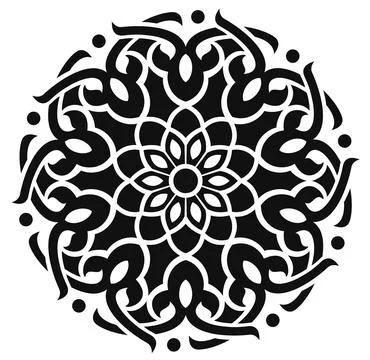 Classical floral round ornament texture, in oriental style Stock Illustration