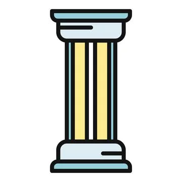 Classical fluted column icon representing history and architecture Stock Illustration