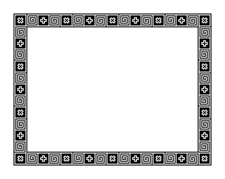 Classical Greek meander, rectangle frame, made of seamless meander pattern イラスト素材