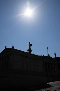 Classical Greek Monuments in the background Stock Photos