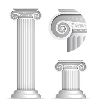Classical greek or roman ionic column Stock Illustration