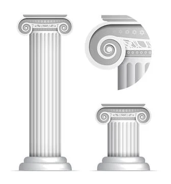 Classical Greek or Roman Ionic column Vector illustration of classical Gre... Stock Photos