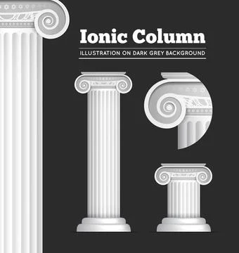Classical Greek or Roman Ionic column Vector illustration of classical Gre... Stock Photos
