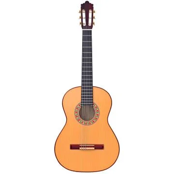 Classical guitar, front view Illustrazione stock