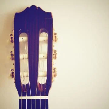 Classical guitar head with retro filter effect Stock-Fotos