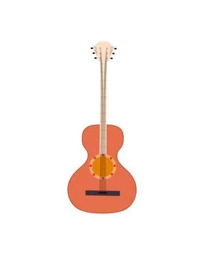 A classical guitar with nylon strings , Spanish guitar. Musical instrument .. Stock Illustration