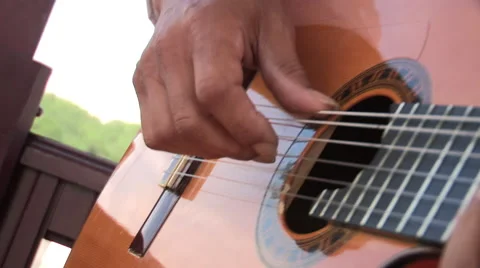 Classical Guitar playing outside  Stock Footage 47527563
