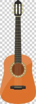 Classical Guitar: Stringed musical instrument for acoustic performance, wit.. Stock Illustration
