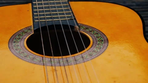 Classical guitar strings and frets medium Stock Footage 255312861