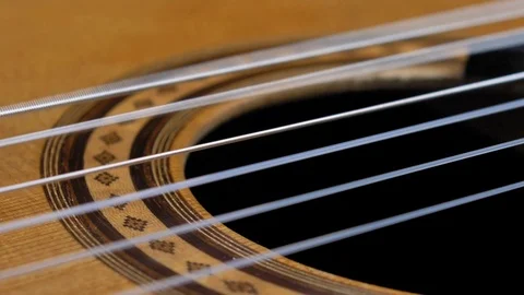 Classical Guitar Strings Vibrating when Stock Video Pond5