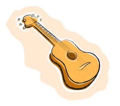 Classical Guitar Vector Illustration Stock Illustration