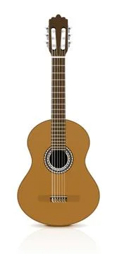 Classical guitar on white background. Stock Illustration