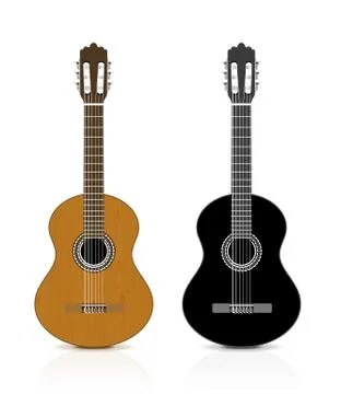 Classical guitar on white background. Stock Illustration