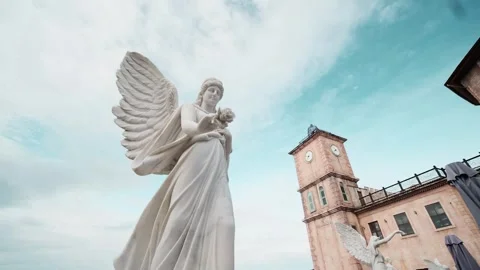 Classical Historical Statue in Ancient Architecture Stock Footage 319780801