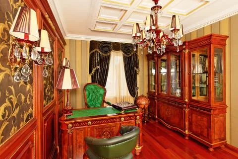 Classical interior library working space Stock Photos