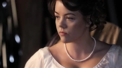 Classical lady head shot (slow-mo). Stock Footage 50148026