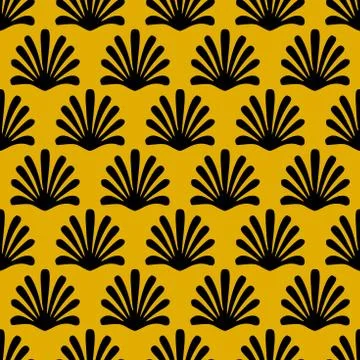 Classical luxury seamless pattern vector yellow background. Stock Illustration