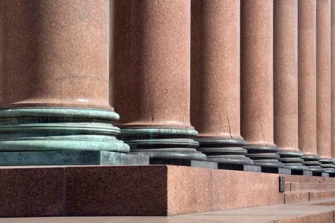 Classical marble columns in perspective Stock Photos